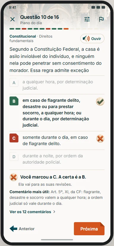 Ilustração aprovada: Questão errada no celular