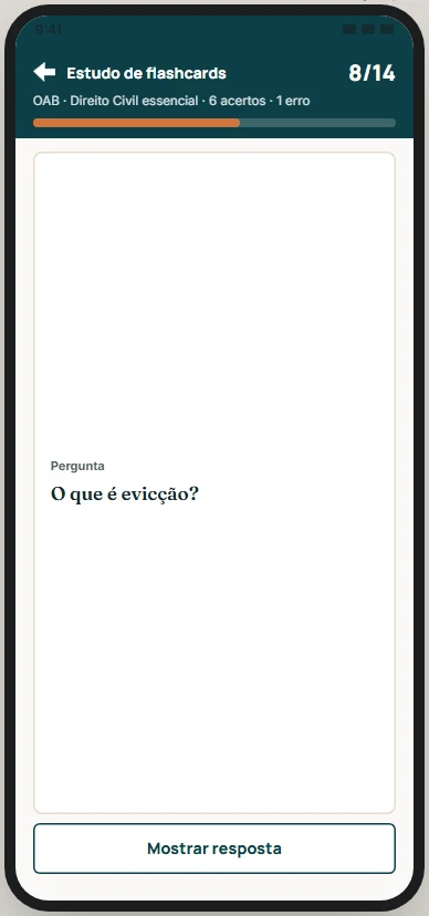 Ilustração aprovada: Flashcard, pergunta